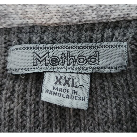 Method 1/4 Zip Knit Sweater Mens XXL 2XL Gray‎ Knit Striped Long Sleeve NWOT NEW - Picture 4 of 6